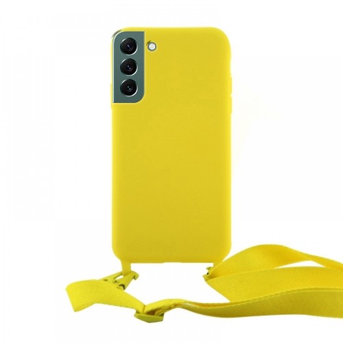 Θήκη OEM Σιλικόνης Matte Back Cover με Λουράκι για Samsung Galaxy S22 Plus (Canary Yellow)