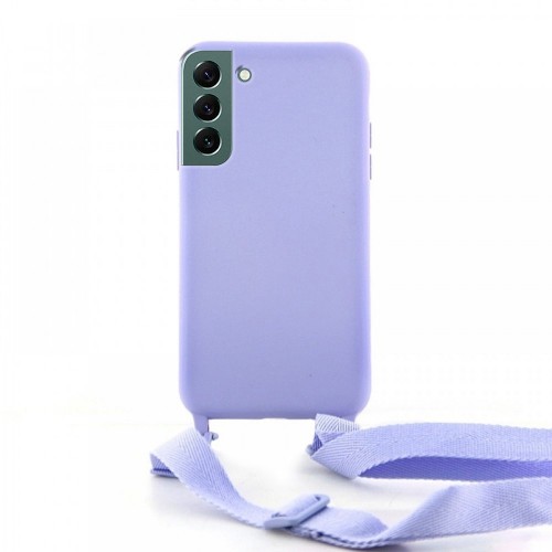 Θήκη OEM Σιλικόνης Matte Back Cover με Λουράκι για Samsung Galaxy S22 Plus (Lilac Purple)