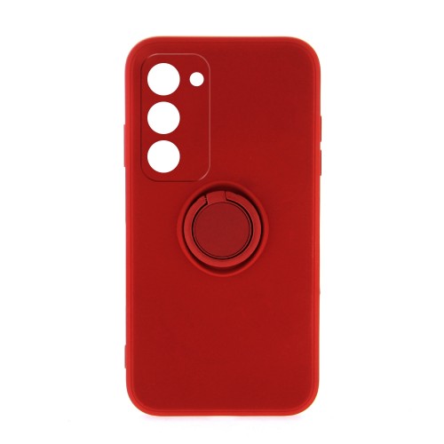 Θήκη Silicone Ring Back Cover με Προστασία Κάμερας για Samsung Galaxy S23 Plus (Κόκκινο) 