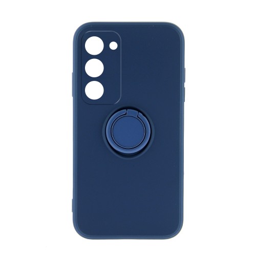Θήκη Silicone Ring Back Cover με Προστασία Κάμερας για Samsung Galaxy S23 Plus (Μπλε)