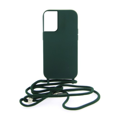 ήκη Mat Back Cover με Κορδόνι για Samsung Galaxy S21 Ultra (Σκούρο Πράσινο)