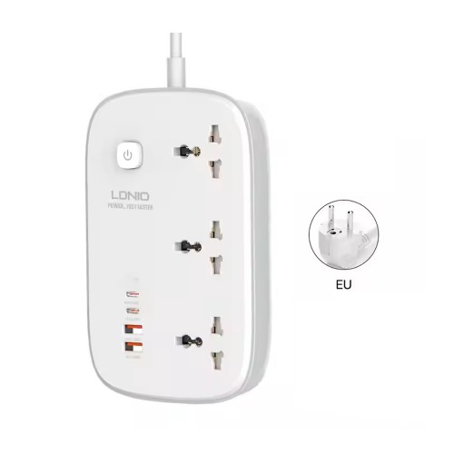 Πολύπριζο LDNIO SC3416 EU 3 Θέσεων με 2 Θύρες USB-A & 2 Θύρες USB-C 2M