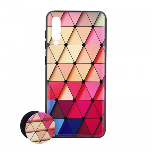 Θήκη με Popsocket Colorful Triangles Back Cover για Samsung Galaxy A50 (Design)
