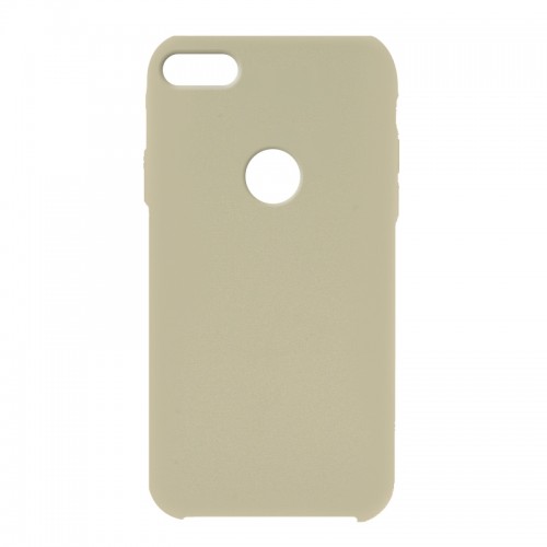 Θήκη Silky Silicone Badge Hole Back Cover για iPhone 7/8 Plus (Μπεζ