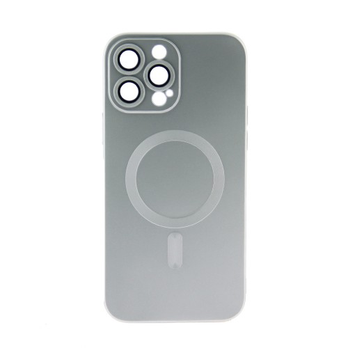 Θήκη Magnetic Matt Back Cover με Προστασία Κάμερας για iPhone 13 Pro Max (Silver)