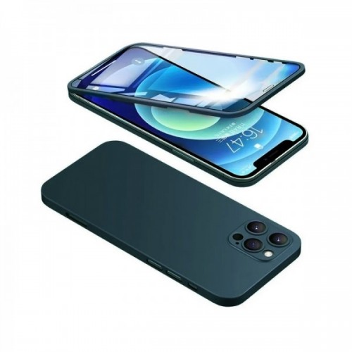 Θήκη Glass-Case All In One 360 για iPhone 12 Pro (Σκούρο Μπλε) 