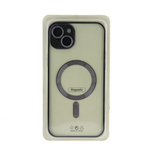 Θήκη Magnetic Metalic Back Cover με Προστασία Κάμερας για iPhone 14 (Σκούρο Μωβ) 