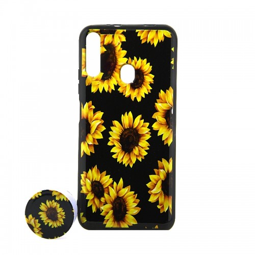 Θήκη με Popsocket Sunflowers Back Cover για Samsung Galaxy A20s (Design) 