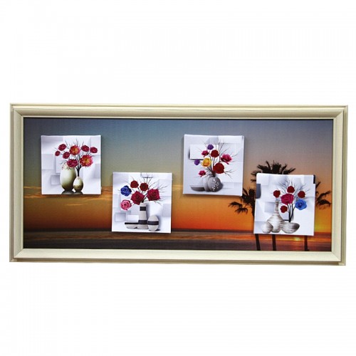 Διακοσμητικό κάδρο 40x85 Sunset Flowers (Design)