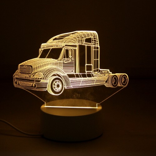 Επιτραπέζιο 3D Φωτιστικό LED σε Σχήμα Truck (Άσπρο)