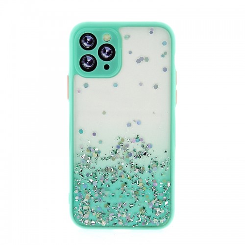 Θήκη Σιλικόνης Bumper Glitter Back Cover για iPhone 12 Pro Max (Βεραμάν) 