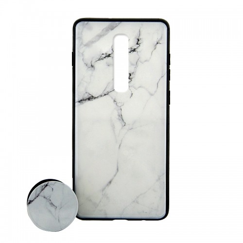 Θήκη με Popsocket White Marble Back Cover για Xiaomi Redmi K20 (Design)