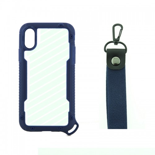 Θήκη OEM Bumper Back Cover με Λουράκι Χειρός για iPhone XS Max (Μπλε)