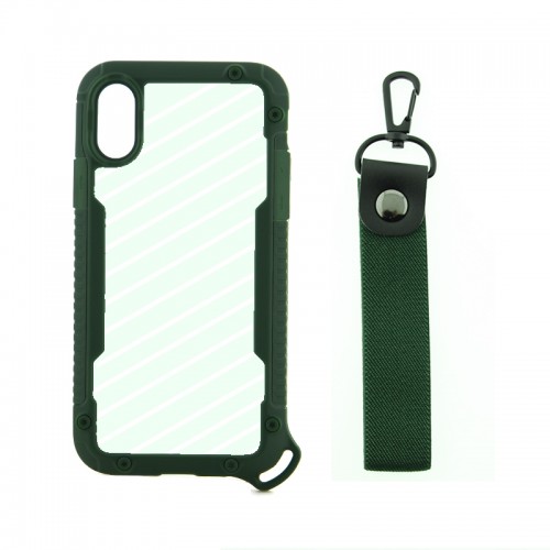 Θήκη OEM Bumper Back Cover με Λουράκι Χειρός για iPhone XR (Πράσινο)